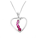 9ct WG Multi Stone Heart Pendant