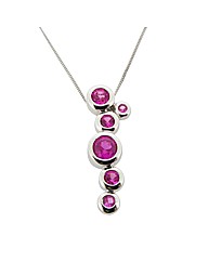 9ct WG Sapphire Drop Pendant