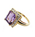 GPS Diamond and Amethyst Ring