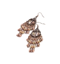 Copper Coloured Beaded Drop Earrings