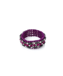 Purple Tone Elastic Bead Bracelet