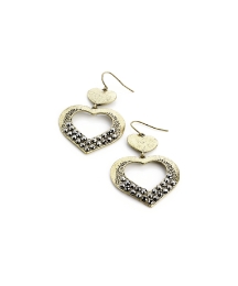 Gold Coloured Heart Shaped Earrings