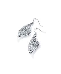 Clear Glass Stone Set Heart Earrings