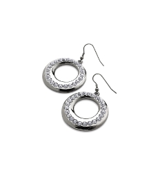 Black Round Earrings