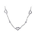 Sterling Silver Multi Heart Adj Necklace