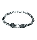 Sterling Silver Oxidised Wolf Bracelet