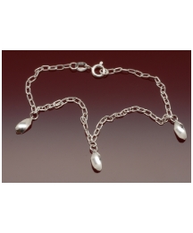 Sterling Silver 3 Organic Teardrop Brac