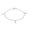 Sterling Silver 3 Organic Teardrop Brac