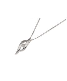Sterling Silver & Dia Double Twirl Neck