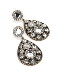 Pair of Gold Coloured Oval Drop Earrings