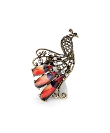 Gold Coloured Peacock Shaped Ring