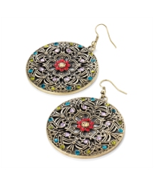 Pair of Gold Coloured Round Earrings