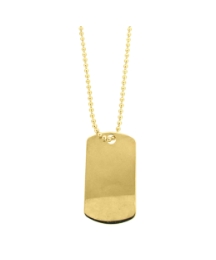 9ctGold Dogtag Necklace on Ball Chain
