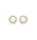 9ct Gold cz & Pearl Stud Earrings