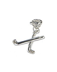 Sterling Silver Hockey Sticks Charm