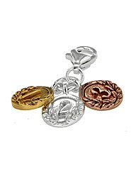 Sterling Silver 3 Tone 3 Medal Charm