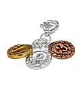 Sterling Silver 3 Tone 3 Medal Charm