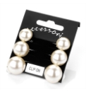 3 pairs of Faux Pearl Clip On Earrings