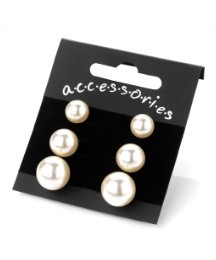 3 Pairs Faux Pearl Earrings