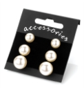 3 Pairs Faux Pearl Earrings
