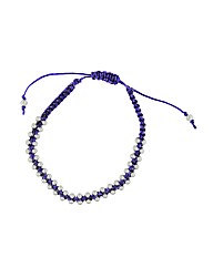 Sterling Silver and Purpl Cord  Bracelet