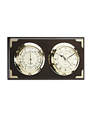 Wood Marine Clock & Barometer