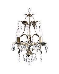 Cristallo Antique Brass 3 Chandelier
