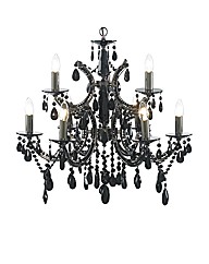 Clarence 9 Light Black Chandelier
