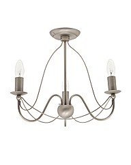 Natasha 3 Light Pewter Ceiling Light