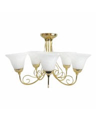 Rina Brass 5 Light Ceiling Light