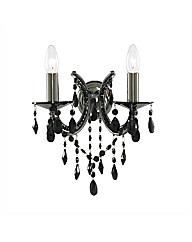 Clarence 2 Light Black Wall Light