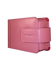 Pink leather compact camera case