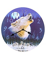 Howling Wolf Picture Clock