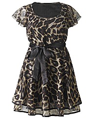 AX Paris Animal Print Frill Sleeve Dress