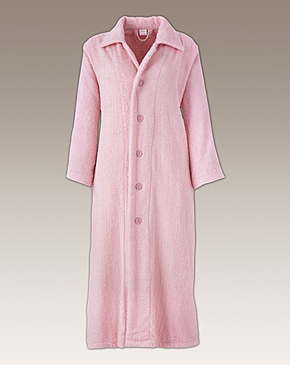 Aqua Towelling Button Bath Robe/Shirt/Dressing Gown - Plus size 24/26 ...