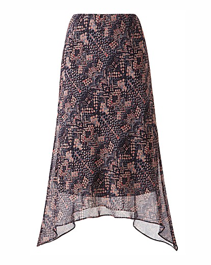 Petite Print Skirt Length 25in | Fifty Plus