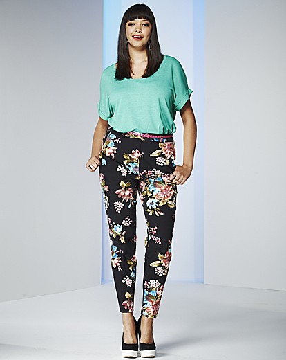 Cropped Floral Print Trousers | Simply Be