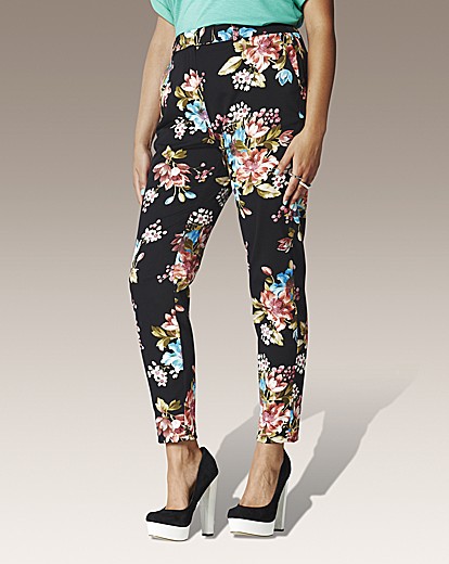 Cropped Floral Print Trousers | Simply Be